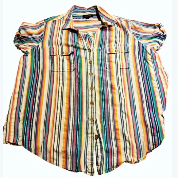 Roaman's Tops - Roaman's Multicolor Striped Blouse 22W like new!
